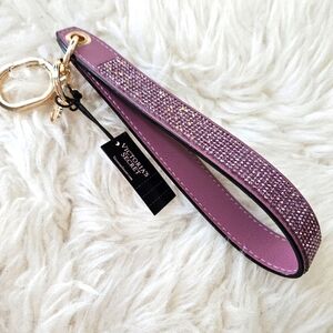Victoria's Secret Slim rhinestone wristlet strap keychain in Purple